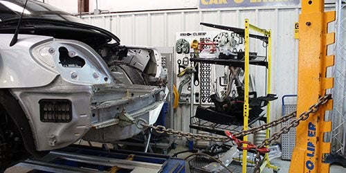 Vehicle getting body work done